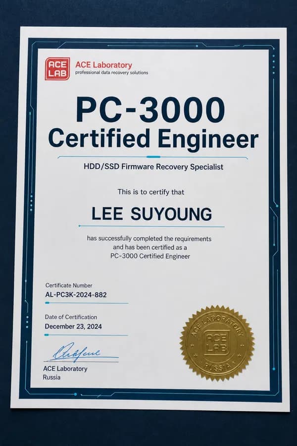 PC-3000 Certified Engineer 자격증 - ACE Laboratory